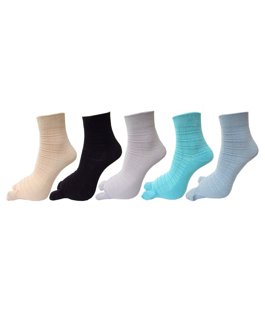     			Rc. Royal Self Design Thick Cotton Ankle Thumb Women's Winter Socks In Assorted Colors (Pack of 5)
