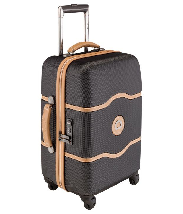 Delsey Chatelet Black 4 Wheel Small Polycarbonate Cabin Hard Luggage