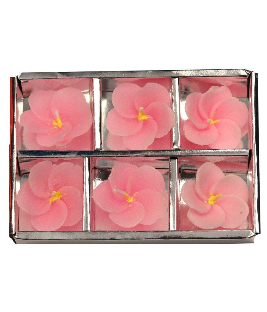 SKZ Pink Wax Flower Floating Candles (6 Pieces) Buy SKZ Pink Wax