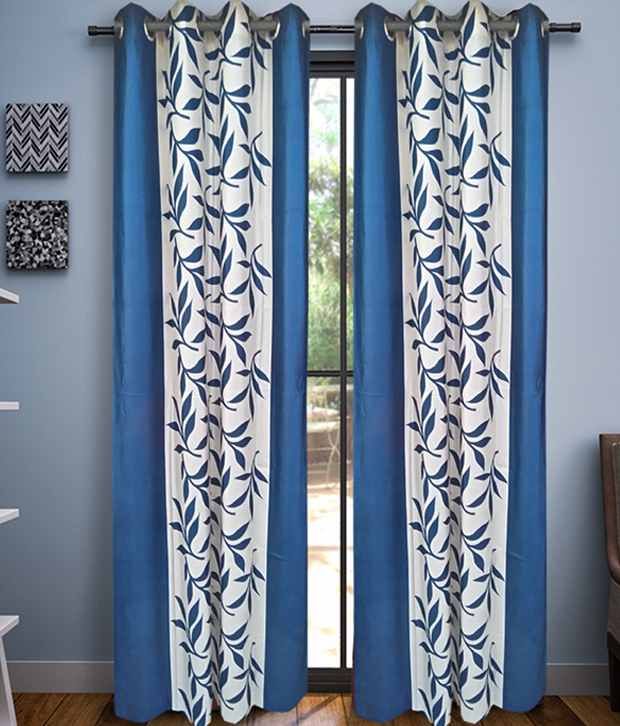     			Tanishka Fabs Solid Semi-Transparent Eyelet Curtain 7 ft ( Pack of 2 ) - Multi Color