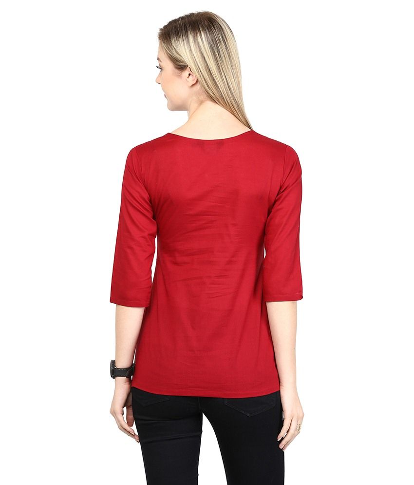 Cora Red Cotton Tops - Buy Cora Red Cotton Tops Online at Best Prices in India on Snapdeal
