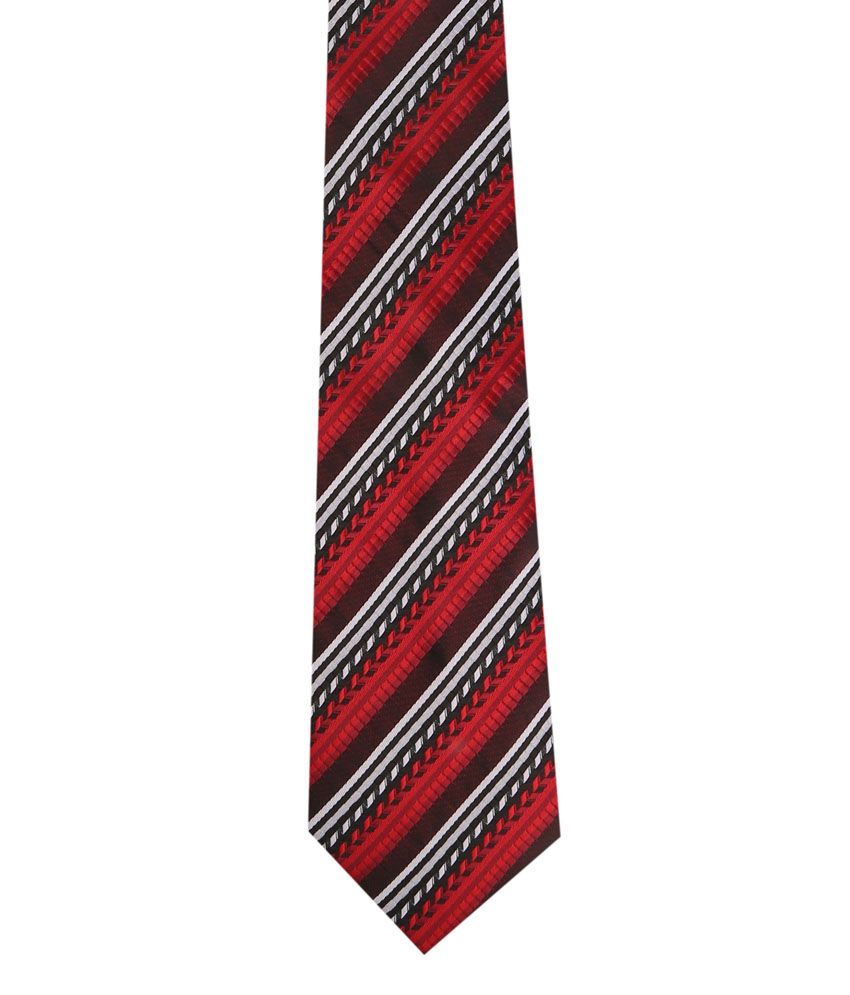 Tie & Cuffs Red Micro Fiber Formal Tie With Two Cufflinks: Buy Online ...