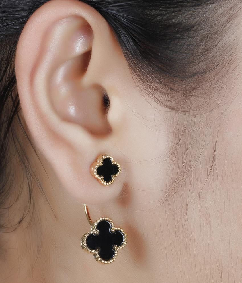 clover earrings gold