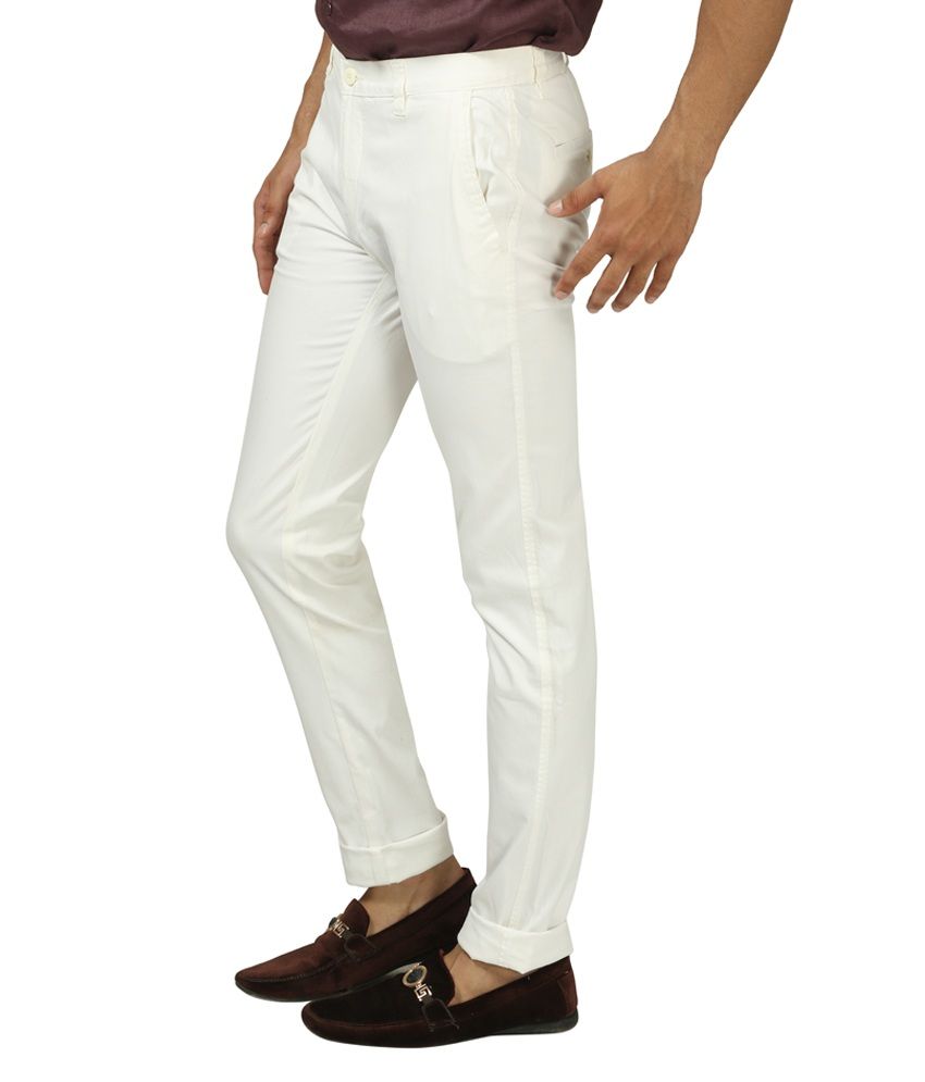 mens white cotton trousers