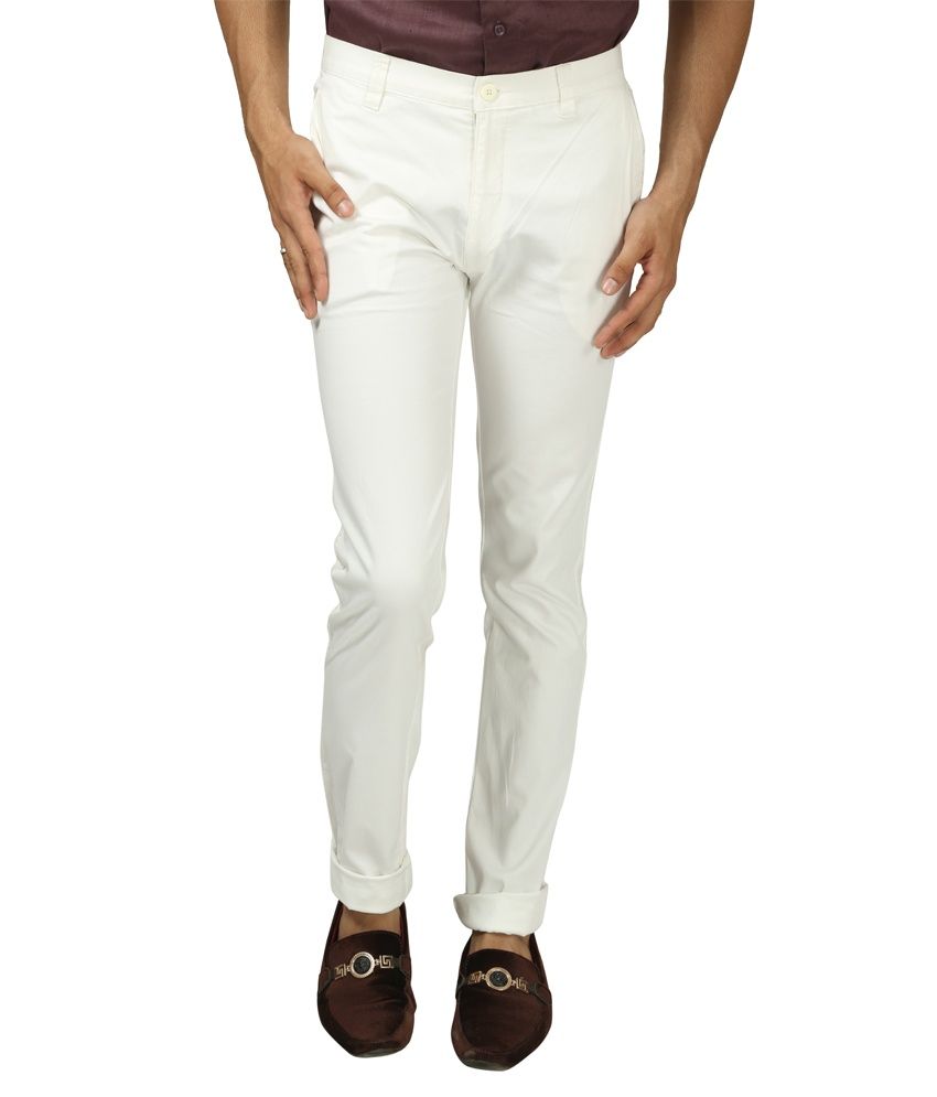 mens white cotton trousers