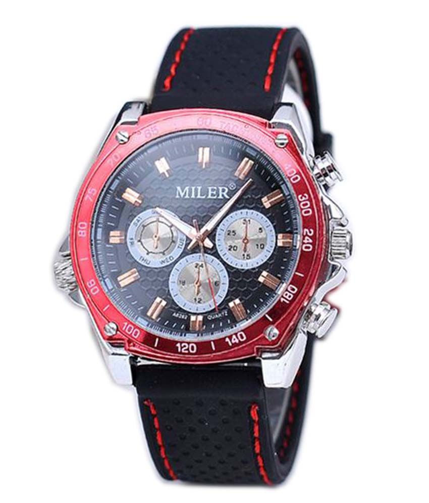 black analog wrist watch