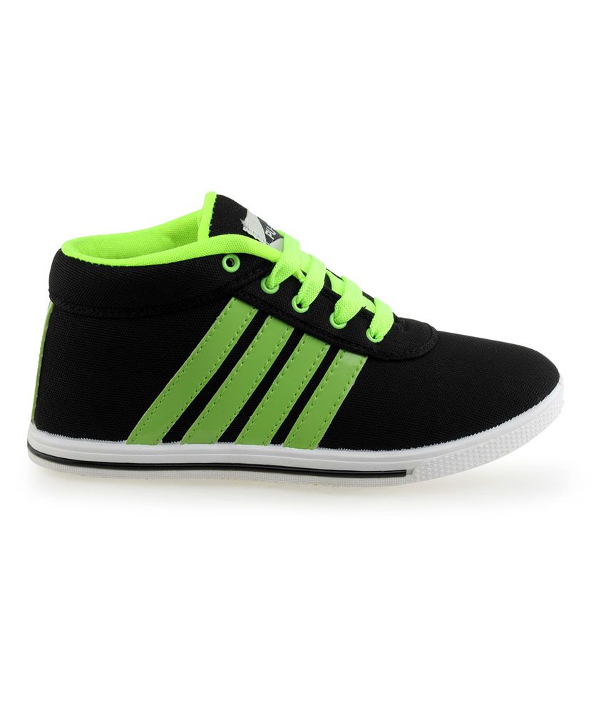 green and red trainers
