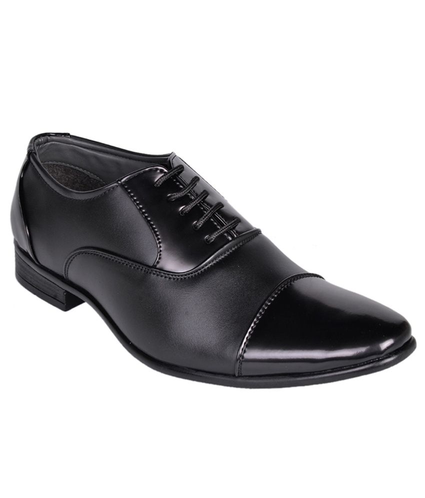 Leeport Black Oxfords Artificial Leather Formal Shoes Price in India ...