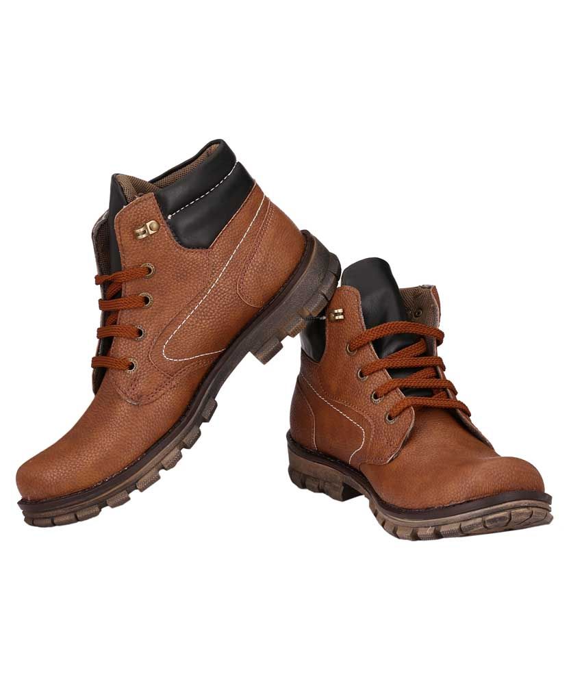 tan and blue boots