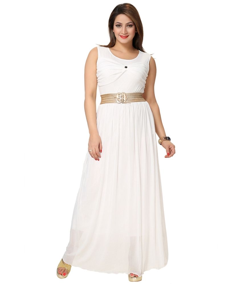 Kaira White Net Maxi Dress Buy Kaira White Net Maxi Dress Online At Best Prices In India On Snapdeal