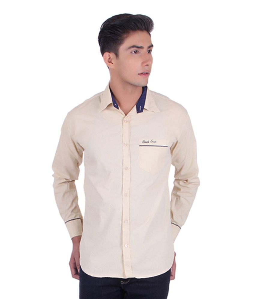 men's beige casual shirt