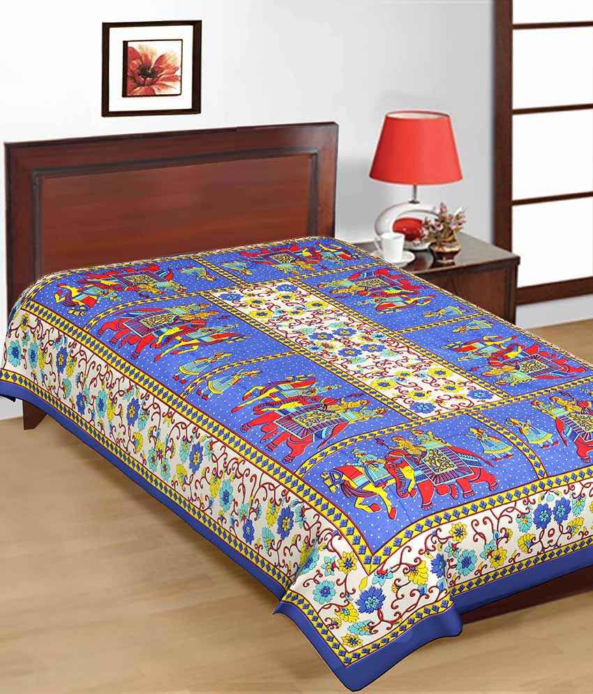     			UniqChoice 100% Cotton Jaipuri Traditonal Single Bed Sheet