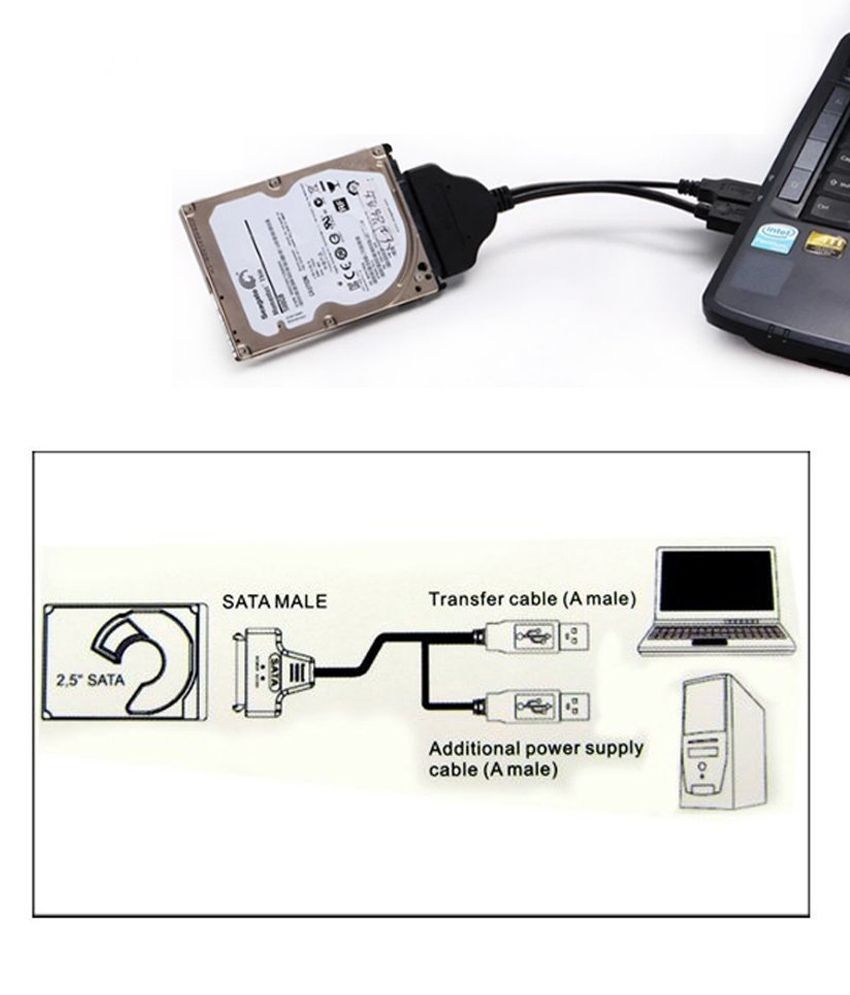 Iconnect World USB 2.0 To 2.5 Inch Sata 22p Hard Drive Adapter Cable