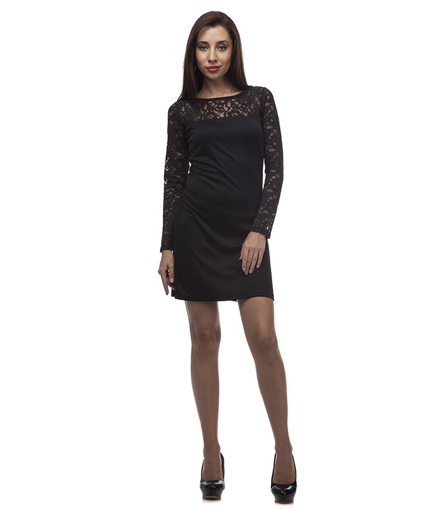 At499 Black Polyester Dresses - Buy At499 Black Polyester Dresses ...