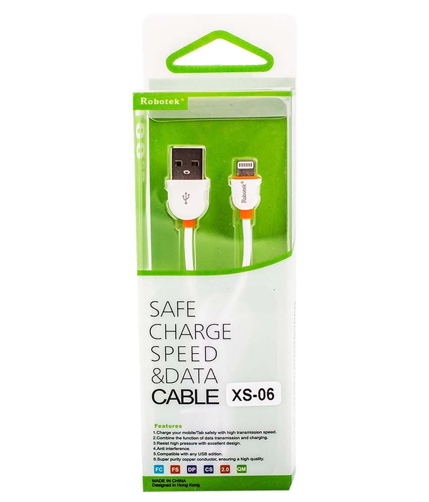 Robotek Usb Data Cable White All Cables Online At Low Prices Snapdeal India