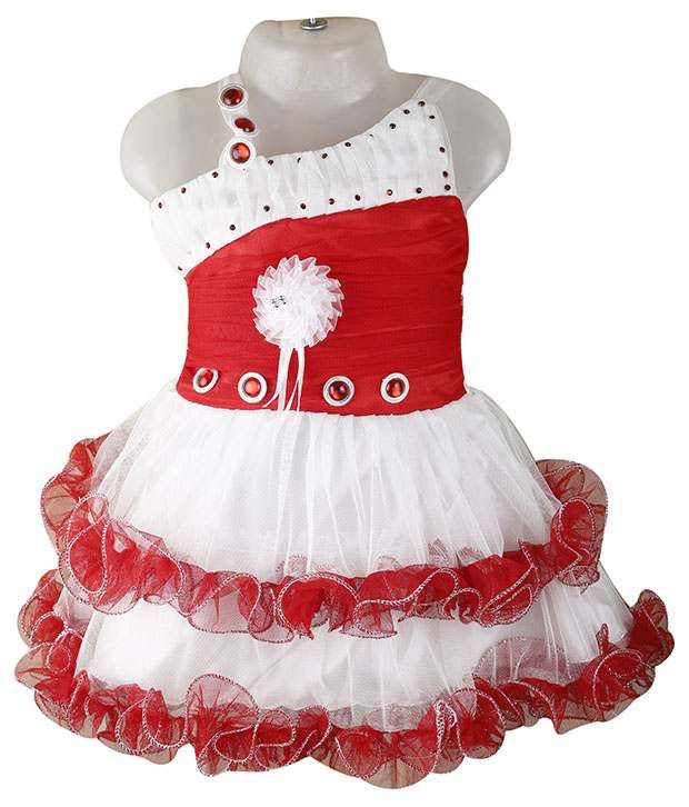 red white frock