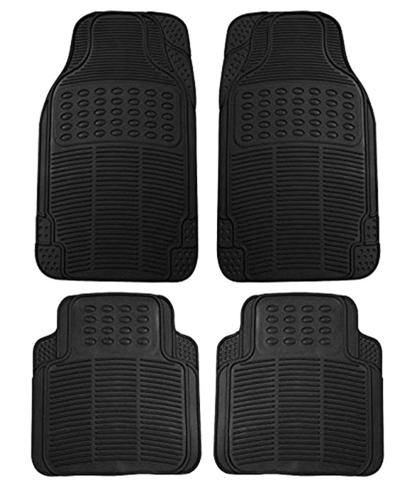 Stylobby Medium Black Rubber Car Mat For Hyundai Fluidic Verna Set Of 4