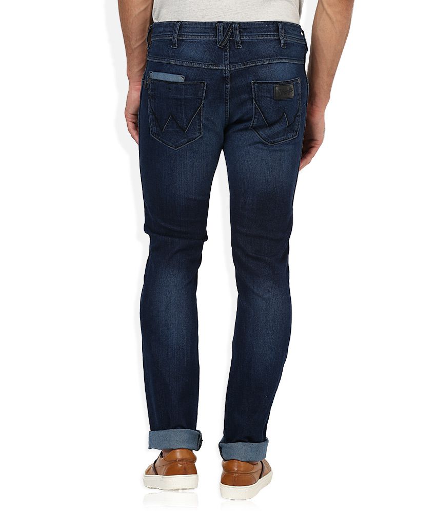 Wrangler Blue Slim Fit Traveler Jeans - Buy Wrangler Blue Slim Fit ...