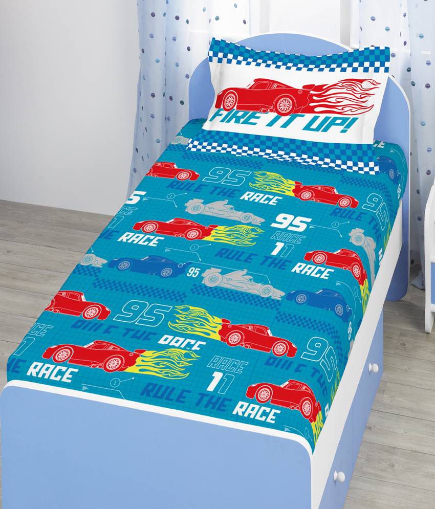     			Bombay Dyeing Disney Blue Cotton Single Bedsheet with 1 Pillow Cover