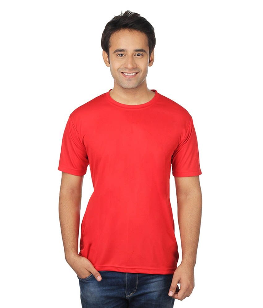 Red polyester t shirt clearance