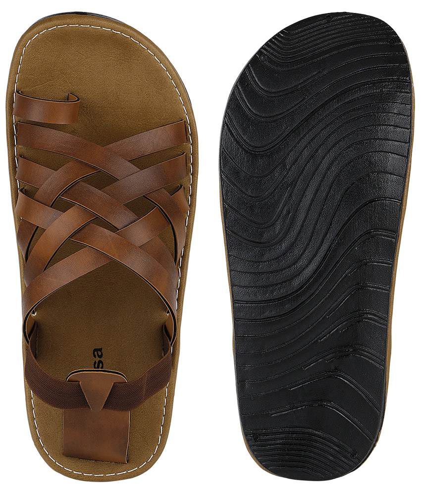 Kraasa Tan Sandals - Buy Kraasa Tan Sandals Online at Best Prices in ...