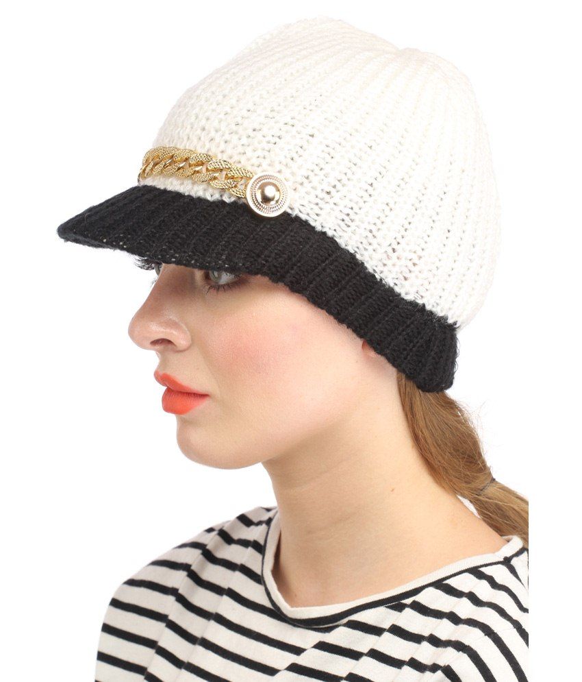 white woolen cap