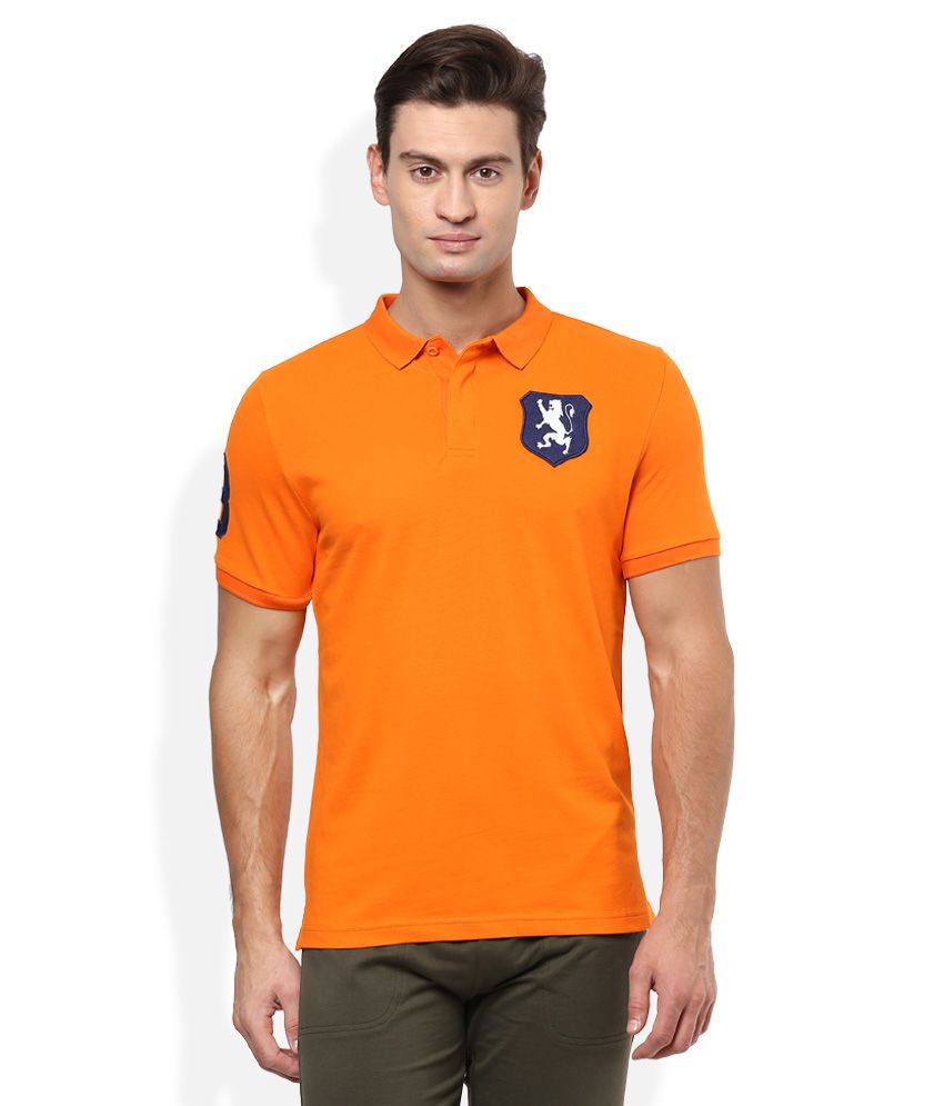  Giordano  Orange Solid Polo  T Shirt Buy Giordano  Orange 
