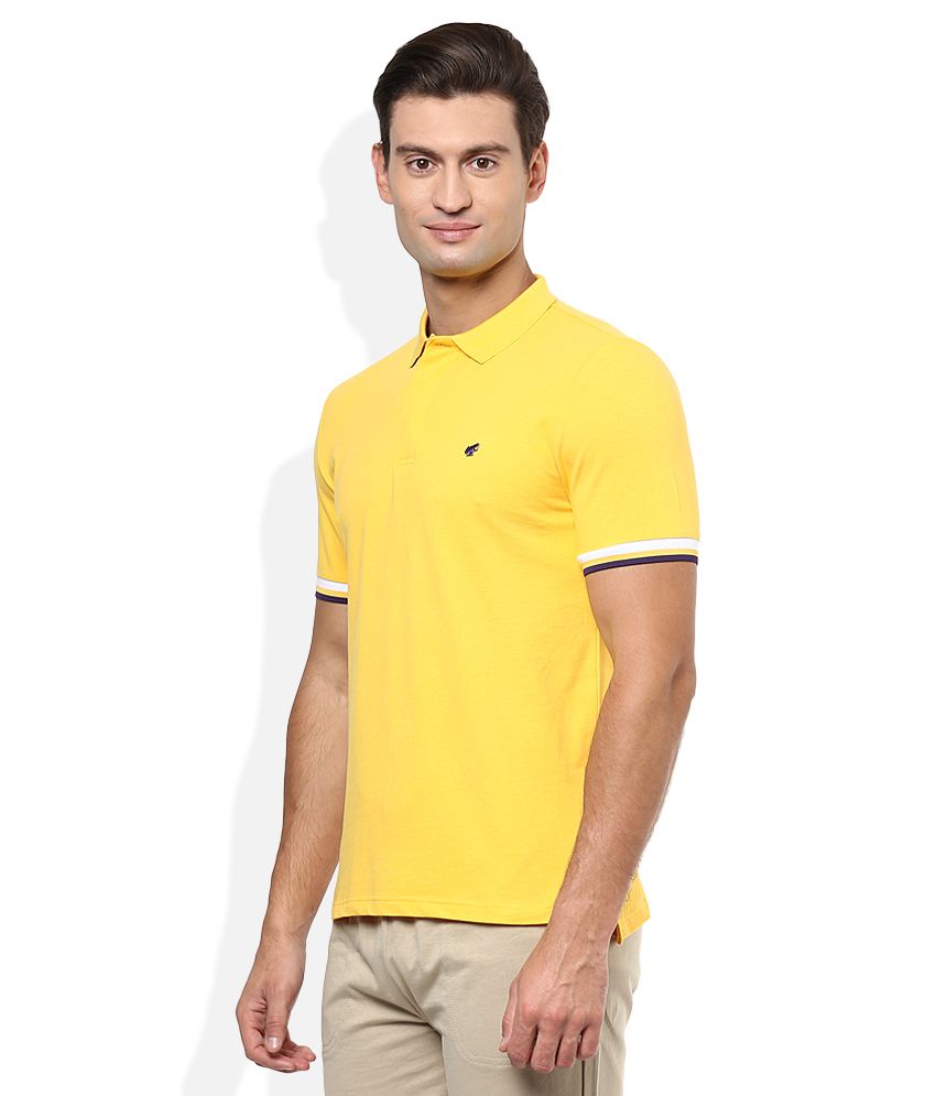  Giordano  Yellow Solid Polo  T Shirt Buy Giordano  Yellow 
