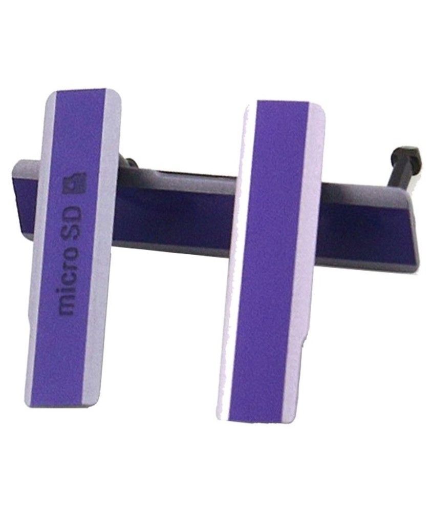 Norby Micro Sd+Sim Card Usb Slot Port - Dust Cover Plug Replacement For Sony Xperia Z1-Purple