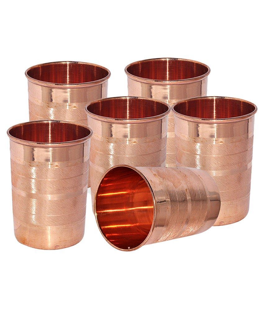 Dakshcraft Handmade Pure Copper Tumbler Glass Set of 6 Buy Online at