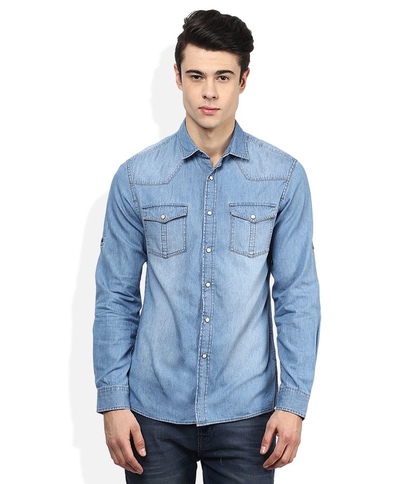 Celio Blue Regular Fit Shirt - Buy Celio Blue Regular Fit Shirt Online ...