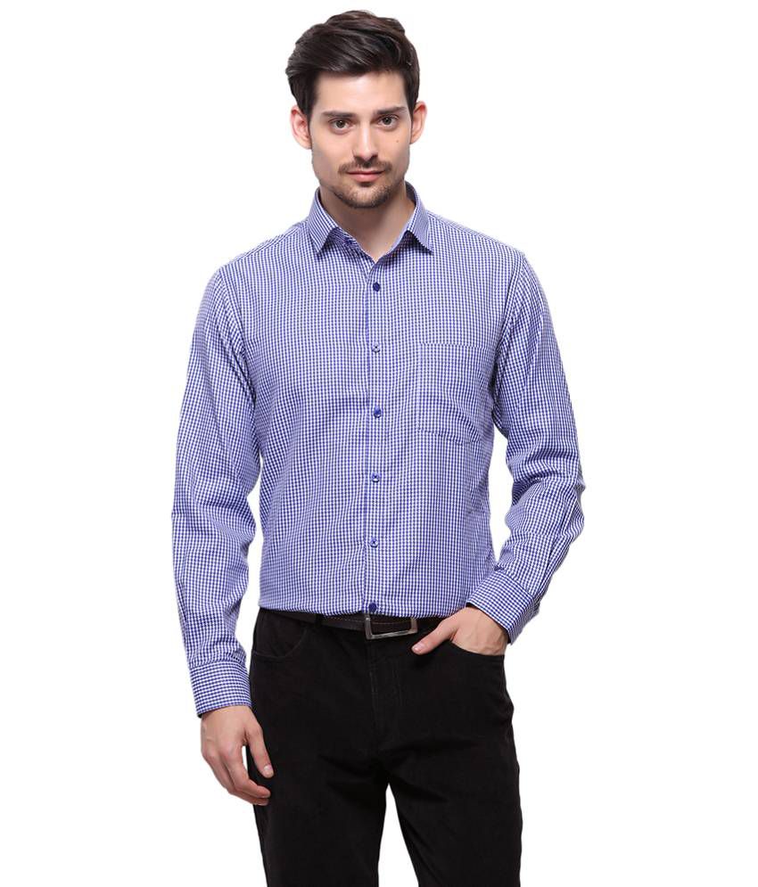 Grasim Blue & White Checkered Formal Shirt - Buy Grasim Blue & White ...