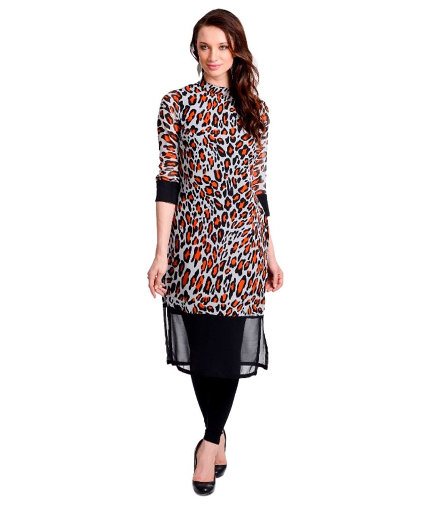 Fashion By Netanya Faux Georgette Tiger Print Kurti - Buy Fashion By  Netanya Faux Georgette Tiger Print Kurti Online at Best Prices in India on  Snapdeal