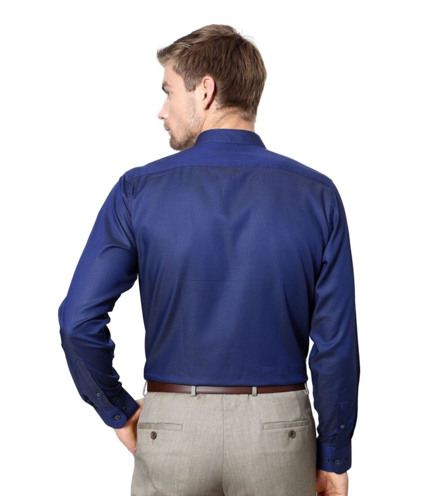 Van Heusen Blue Cotton Shirt - Buy Van Heusen Blue Cotton Shirt Online at Best Prices in India 