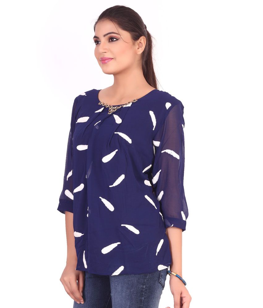 Pink Nine Blue Poly Georgette Tops - Buy Pink Nine Blue Poly Georgette Tops  Online at Best Prices in India on Snapdeal