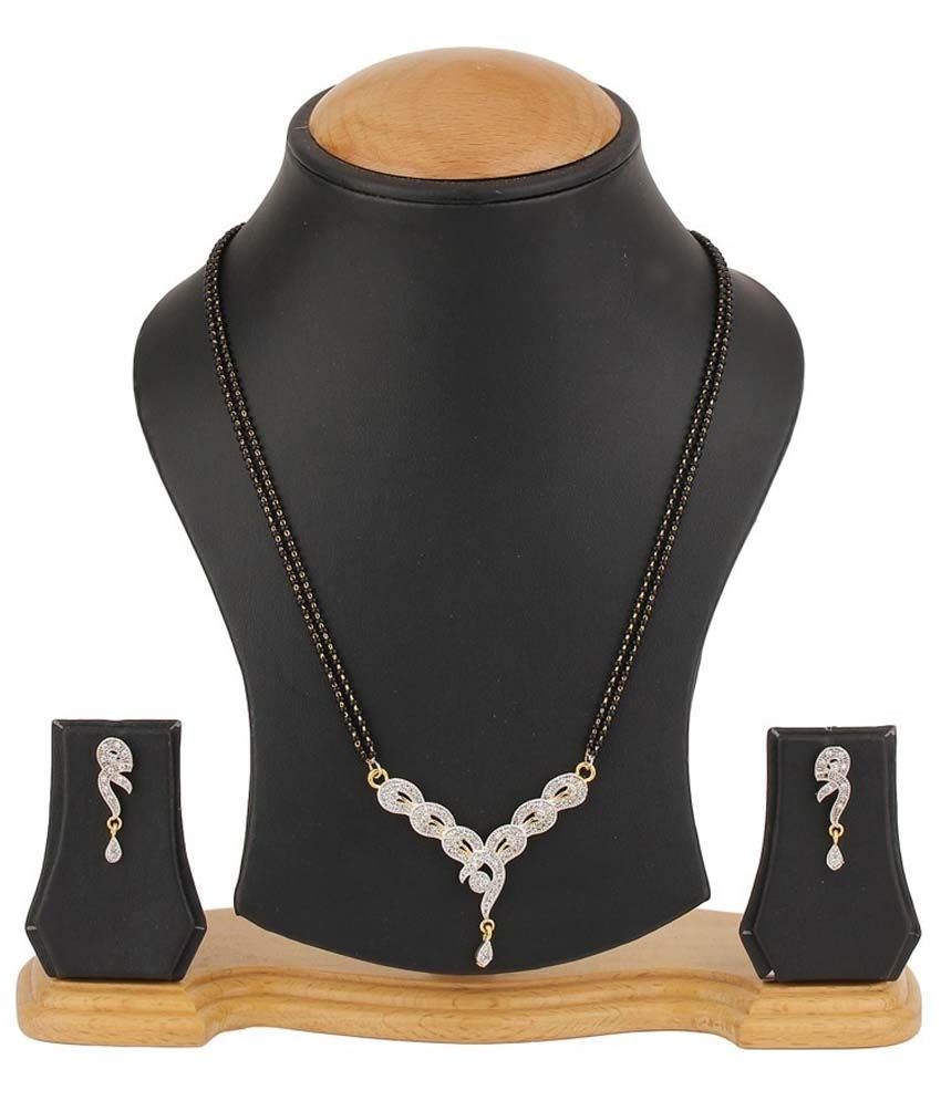     			Zeneme American Diamond Mangalsutra Set