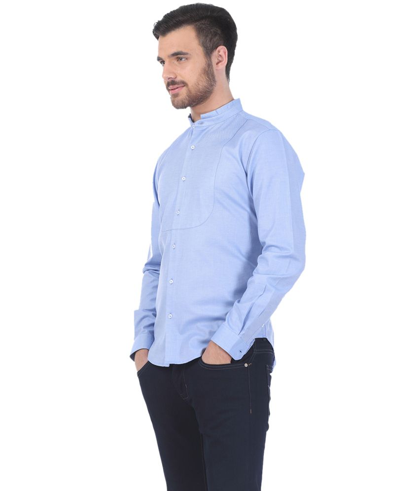 Basics Blue Cotton Shirt - Buy Basics Blue Cotton Shirt Online at Best ...