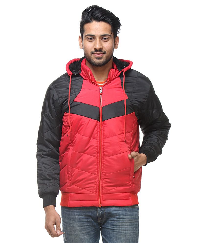 Ske Red And Black Full Sleeves Polyester Blend Casual Jacket - Buy Ske ...