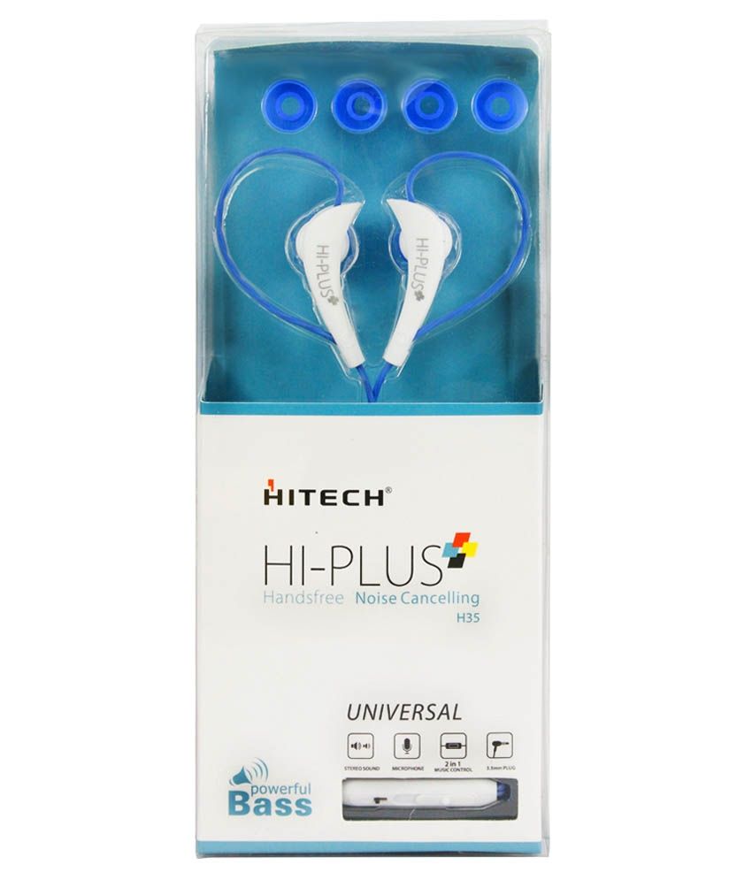 Hitech Hiplus H35 In Ear Wired Earphones With Mic Blue Buy Hitech Hi