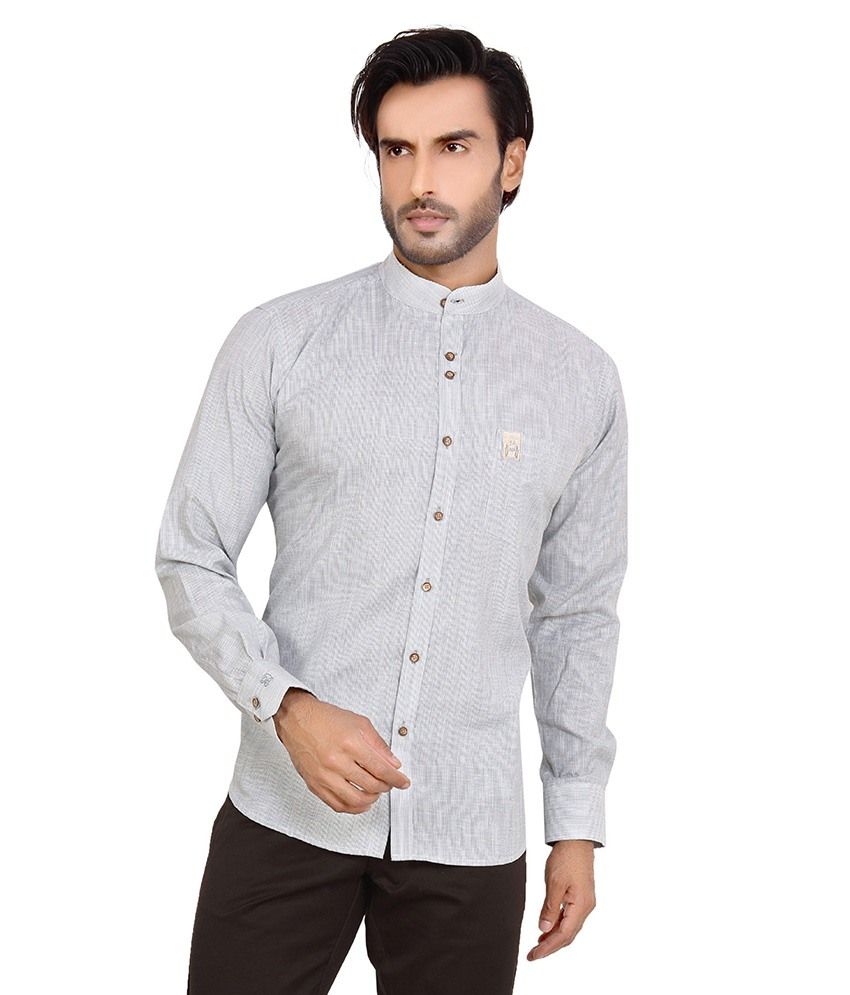 Basilio Gray Formal Shirt - Buy Basilio Gray Formal Shirt Online at ...