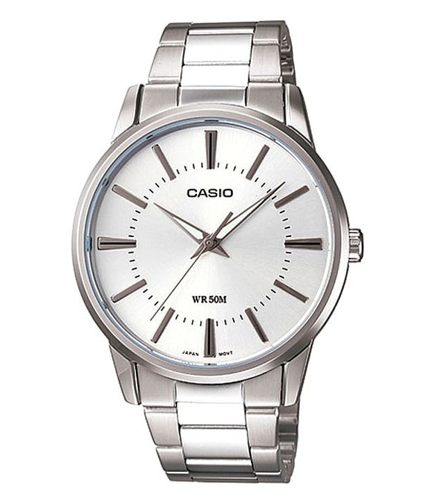 Casio White  Silver Wrist Watch For Men  Buy Casio White  Silver Wrist Watch For Men Online 