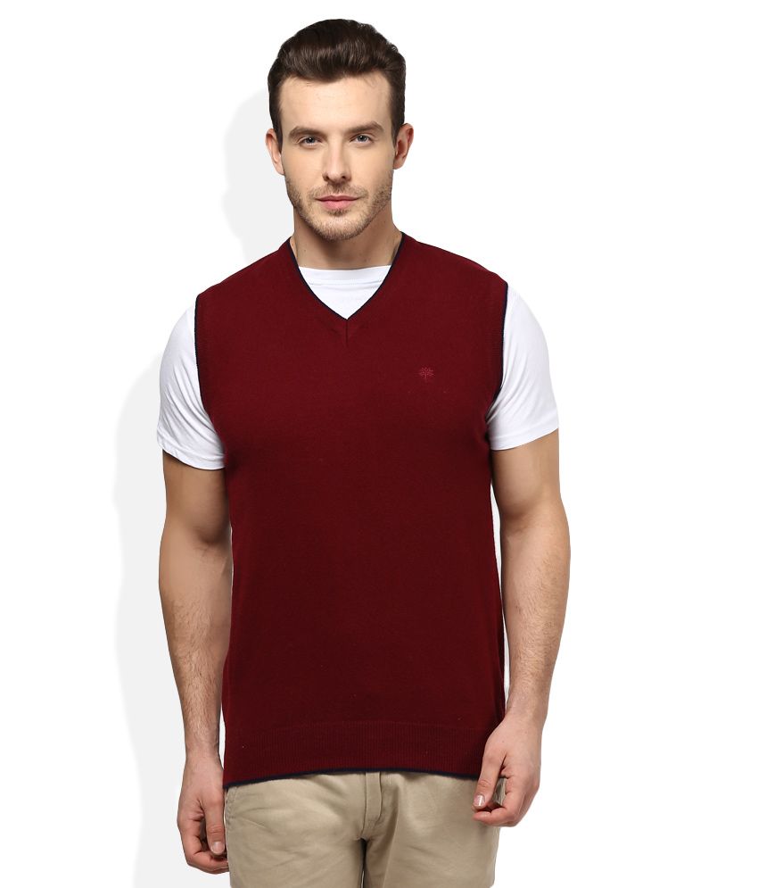 sweater polos maroon