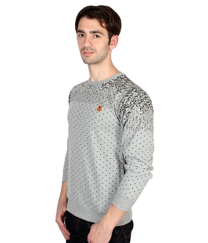 Ebry Grey Full Sleeves Fleece Round Neck Sweatshirt - Buy Ebry Grey Full Sleeves Fleece Round 