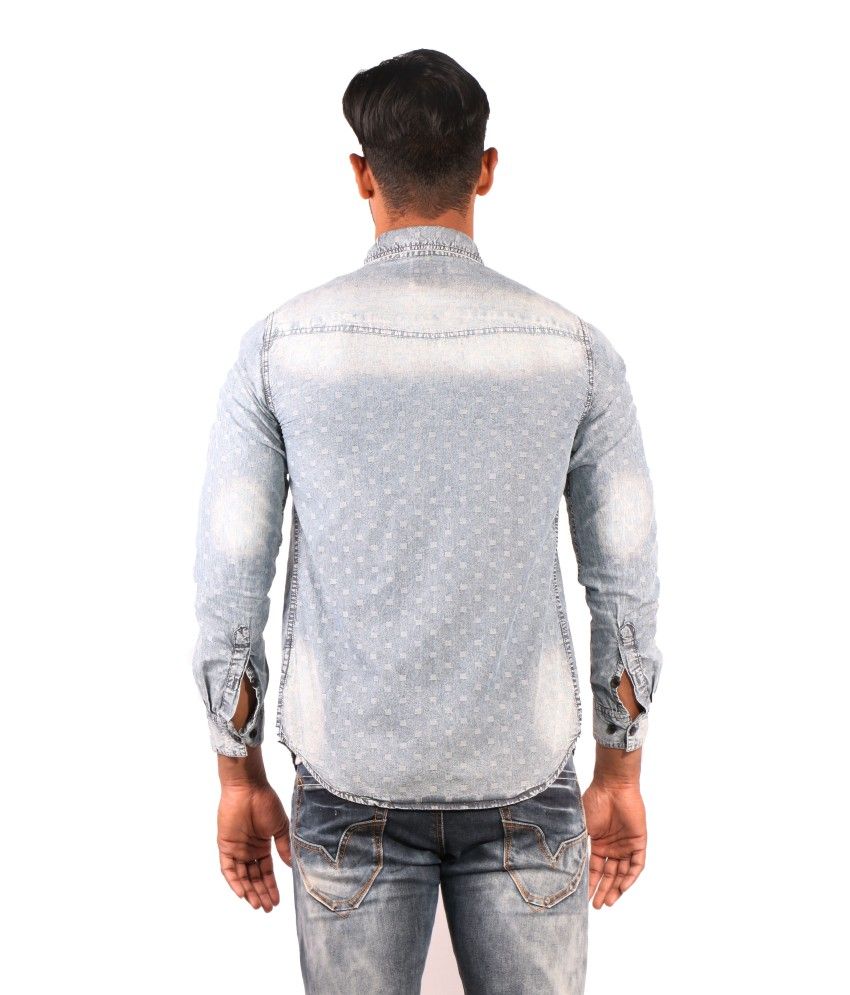 grey denim shirt combination