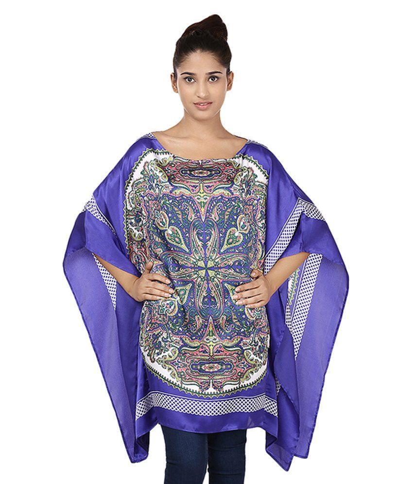 Multi Color Printed Satin Silk Kaftan For Women â Jsdc