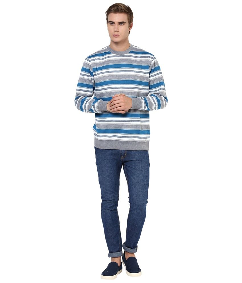 blue and white striped sweatshirt womens
