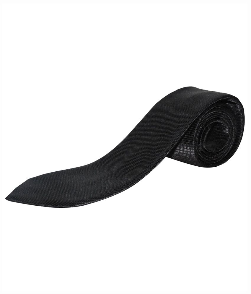     			Greyon Black Polyester Formal Thin Tie