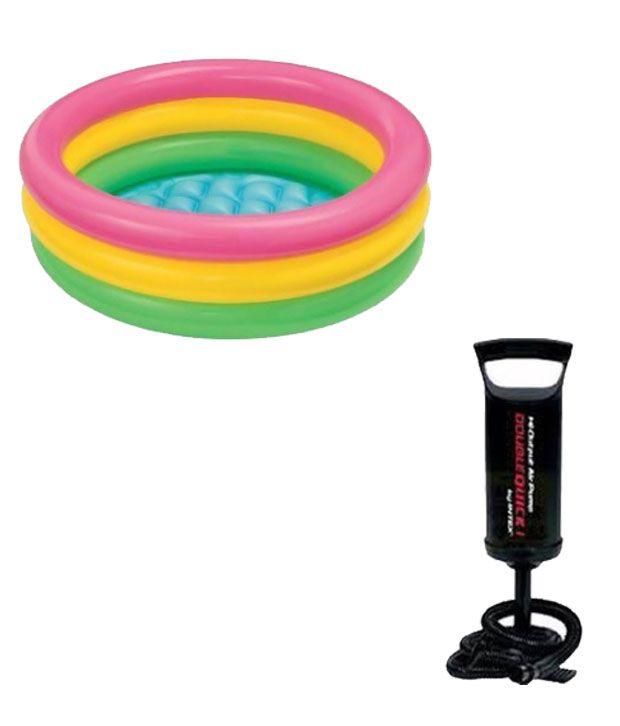     			Intex Vinyl Water Tub Inflatable Pool With Air Pump
