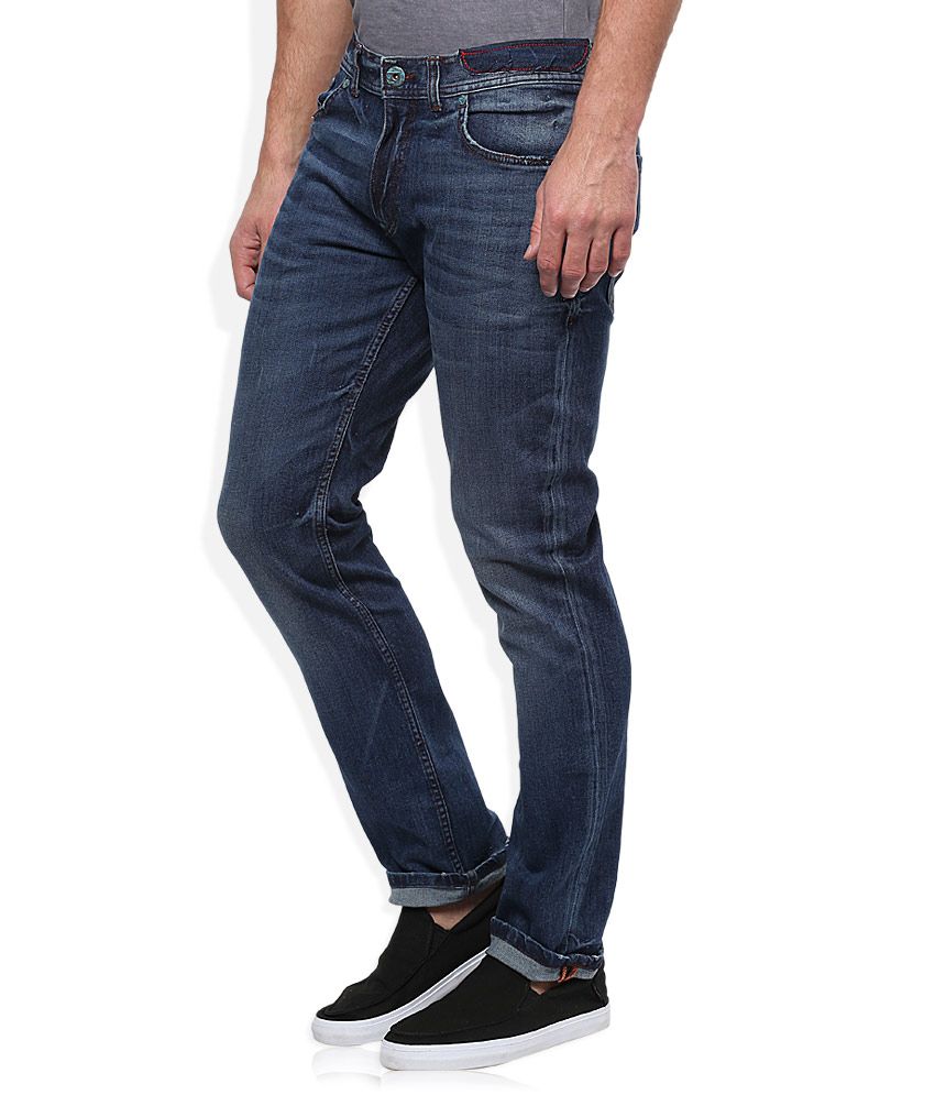 men's dark blue jeans regular fit