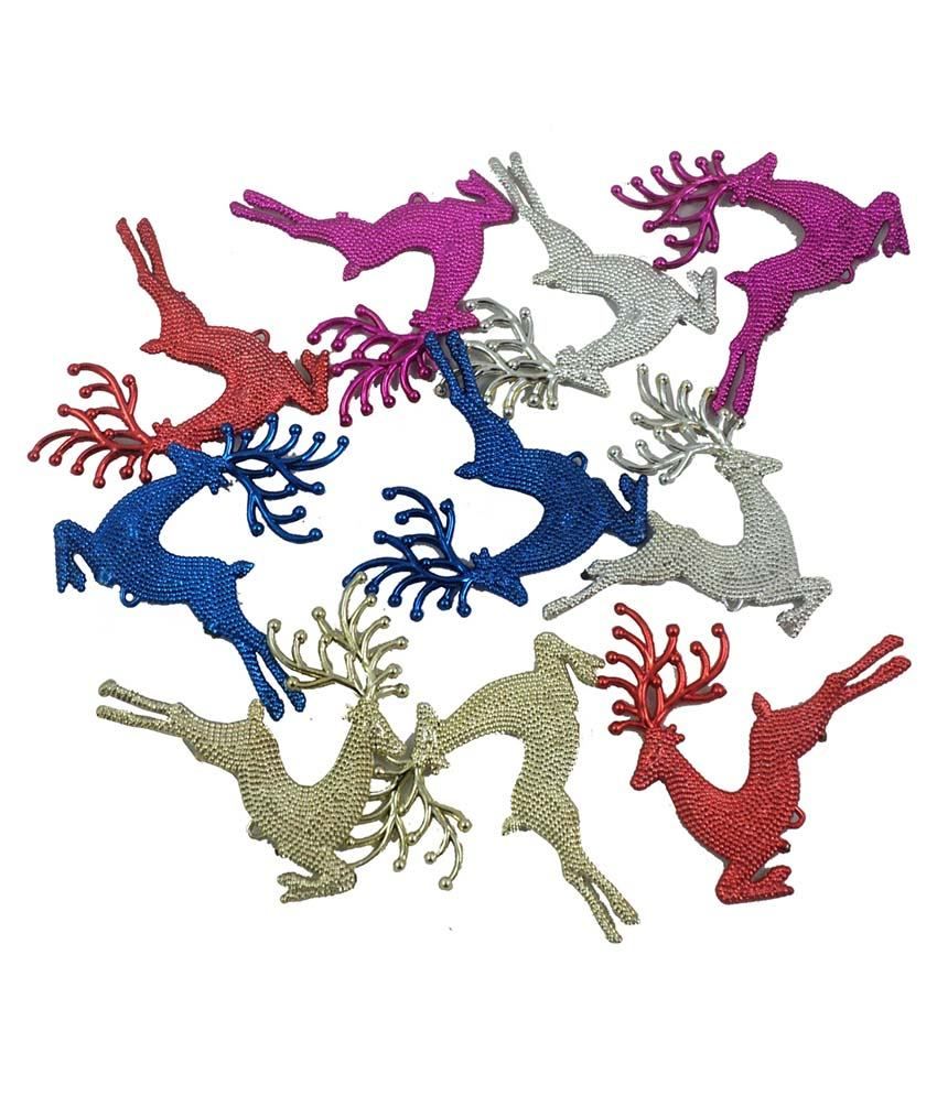     			Partyhut Christmas Decoration Hanging Reindeer - Pack Of 12